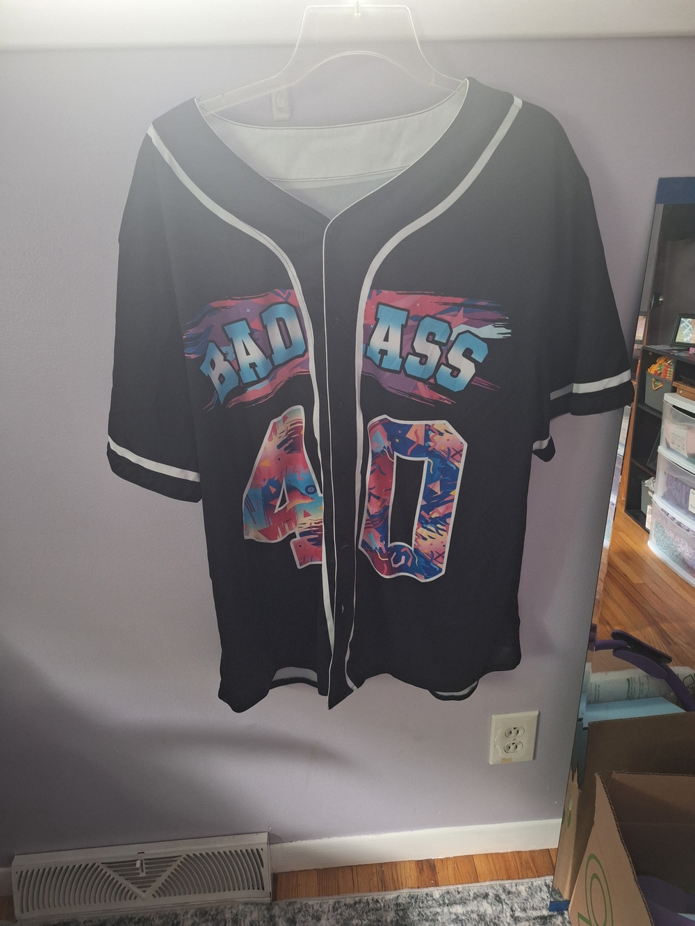 Badass Graphic Baseball-Style Jersey - Black